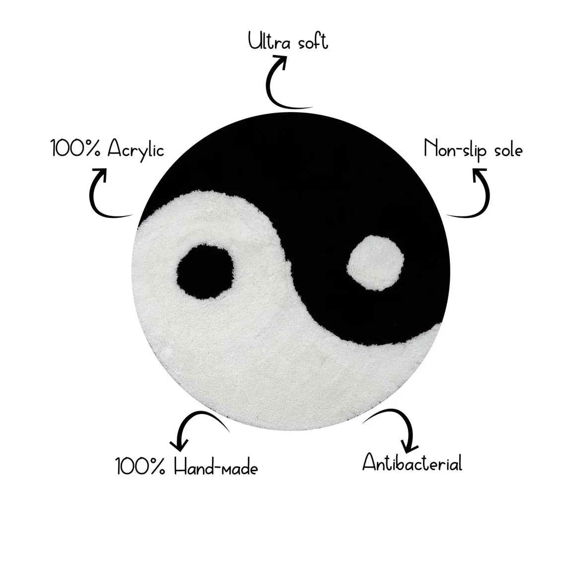 Yin & Yang Symbol Circle Soft Rug