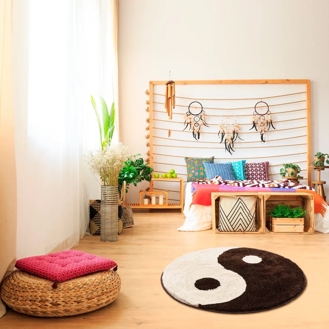 Yin & Yang Symbol Circle Soft Rug
