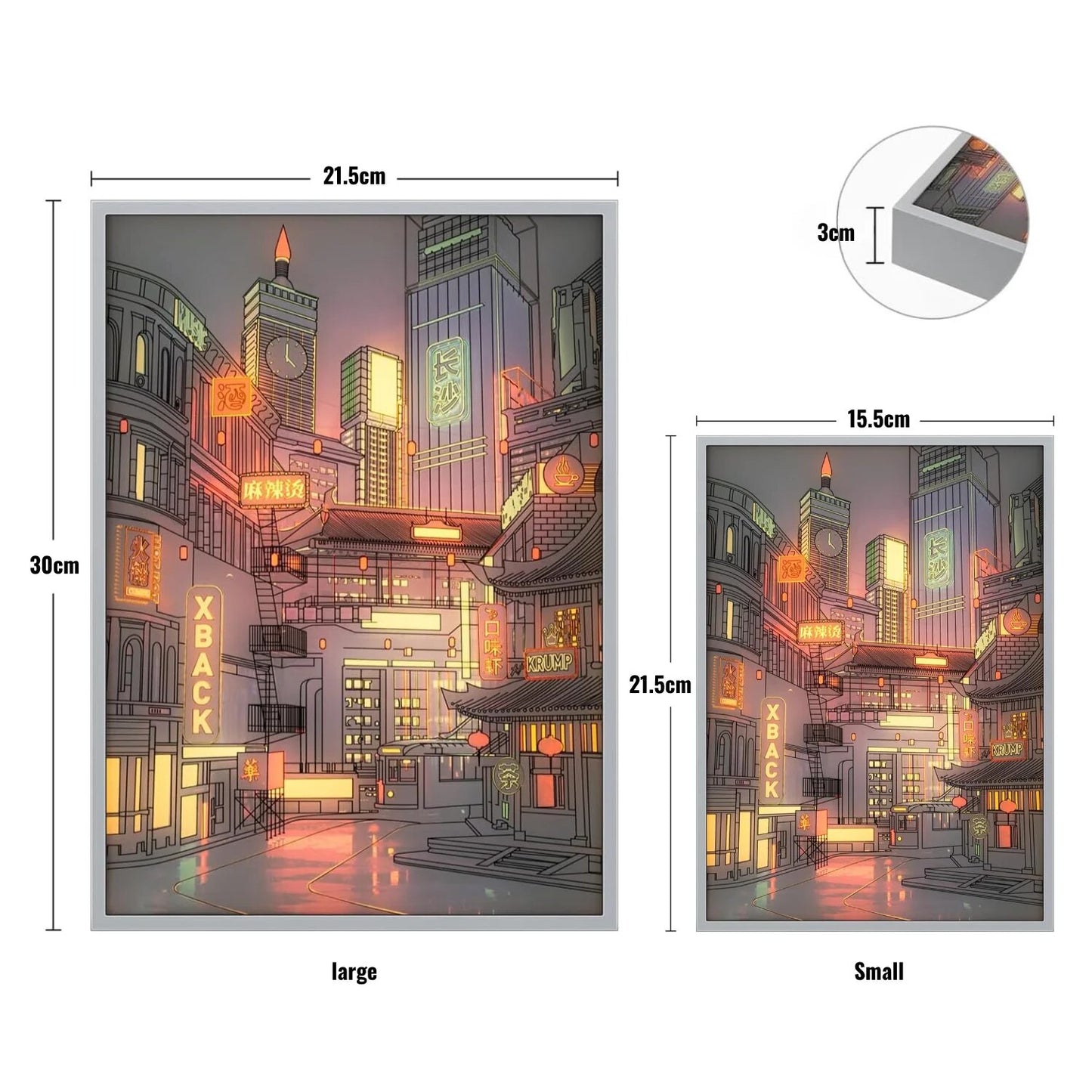 Beautiful Anime LED City Night View Painting