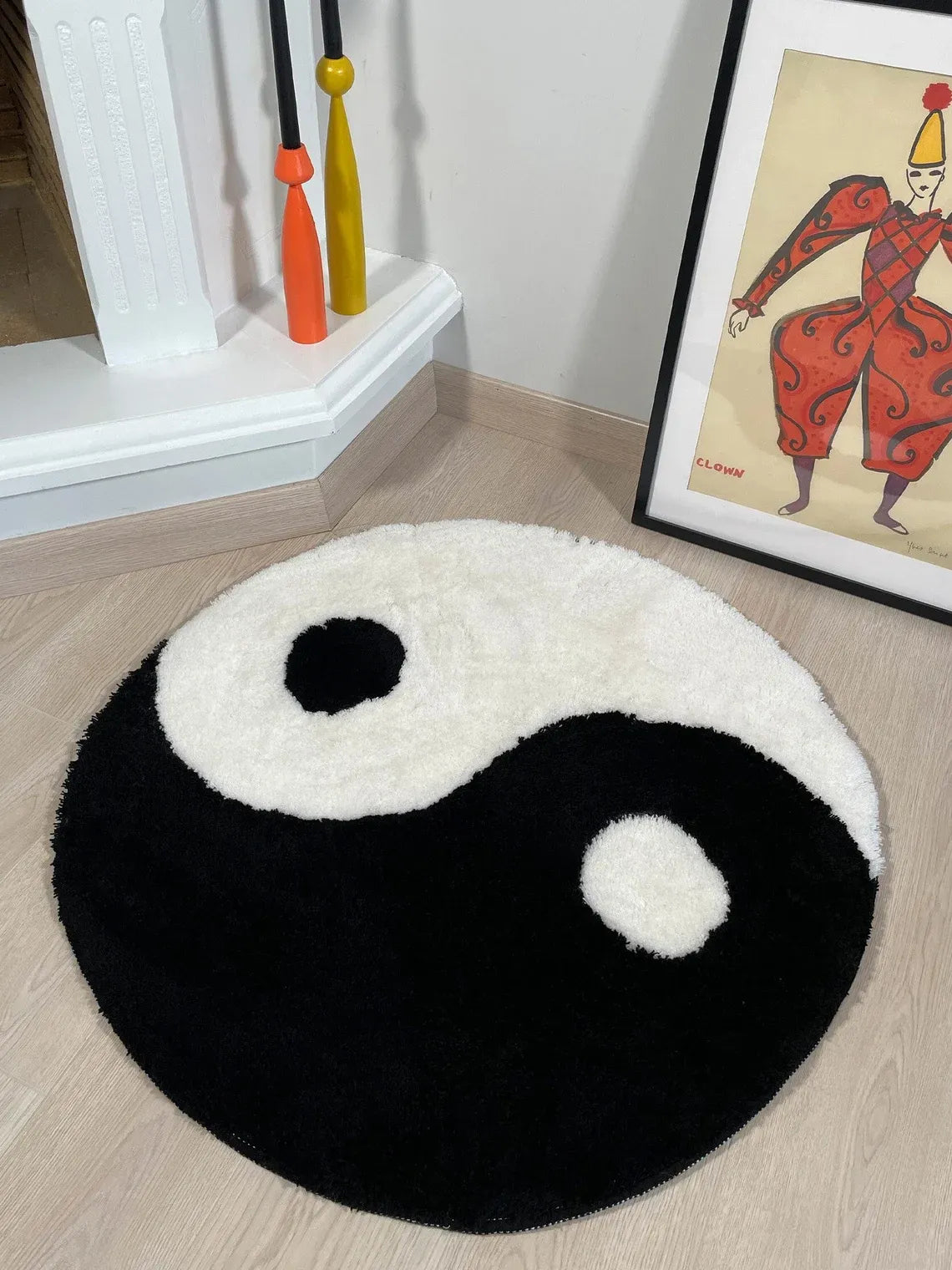 Yin & Yang Symbol Circle Soft Rug