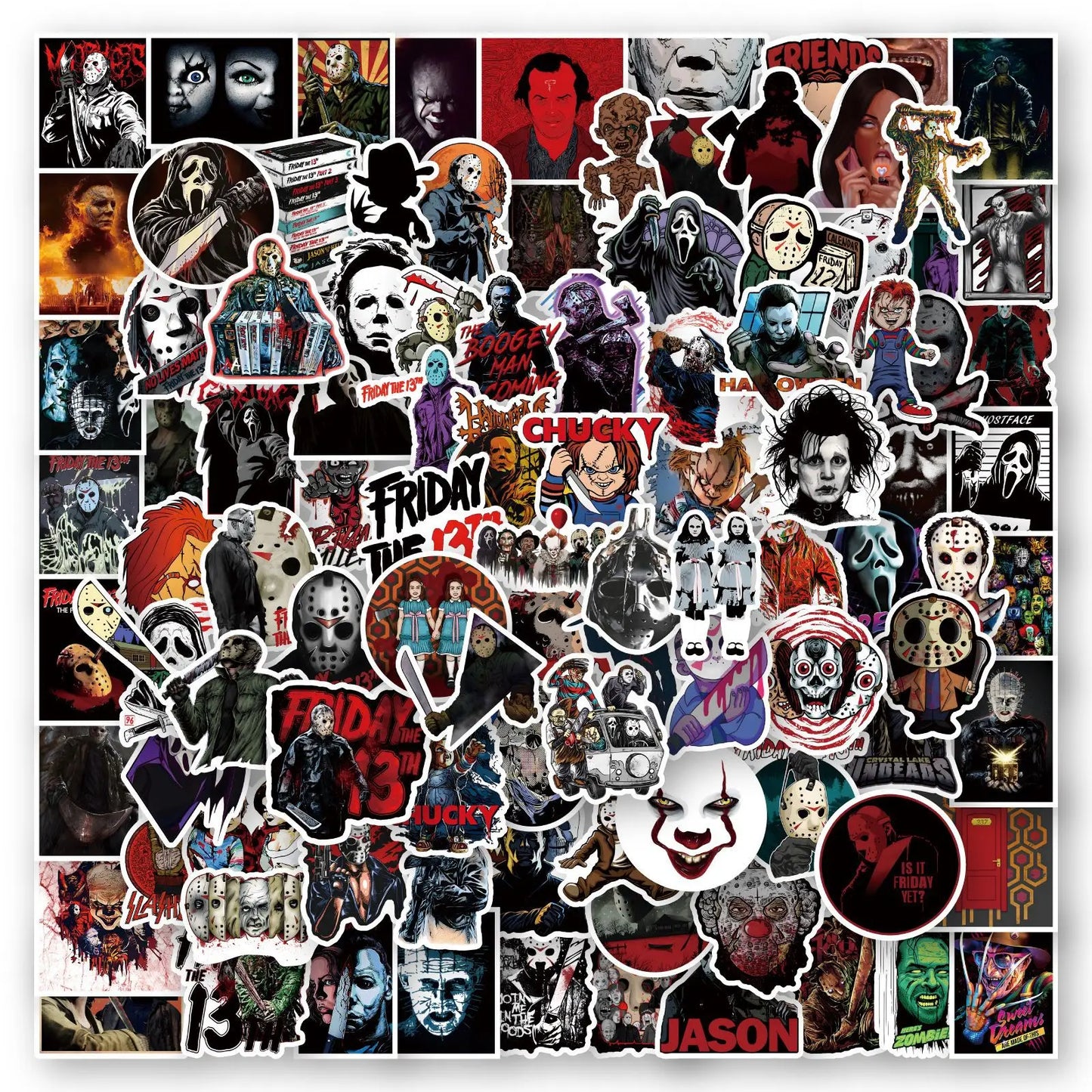Mixed Horror Movie Character Stickers
