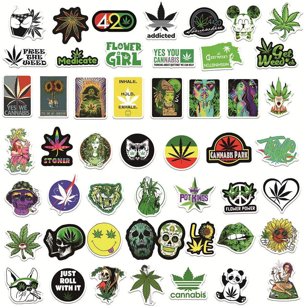 New Leaves Weed Themed Stickers