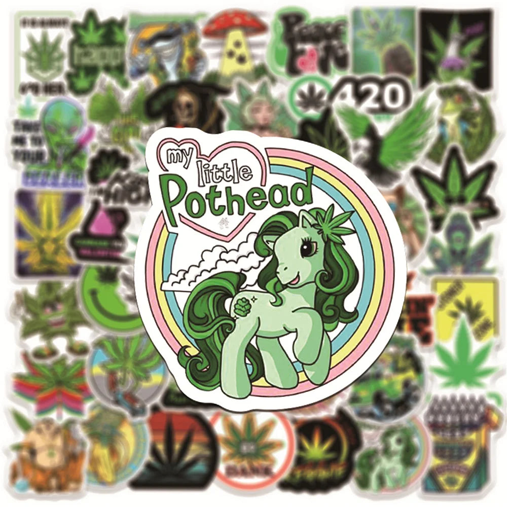 New Leaves Weed Themed Stickers