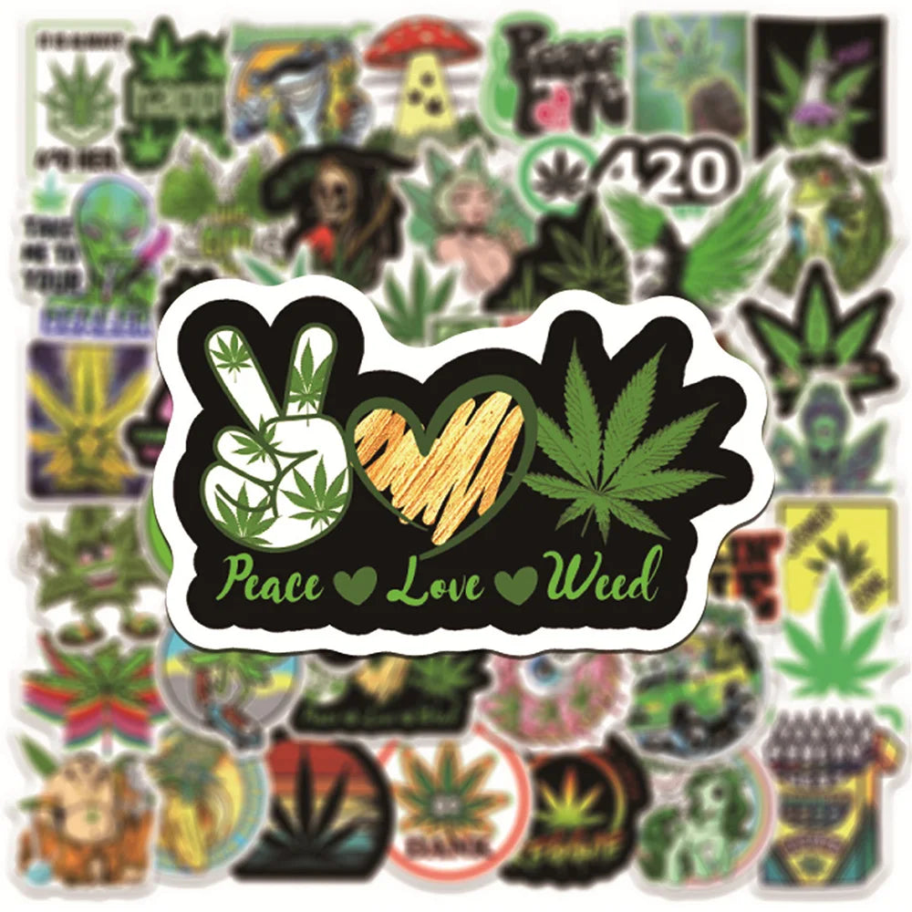 New Leaves Weed Themed Stickers