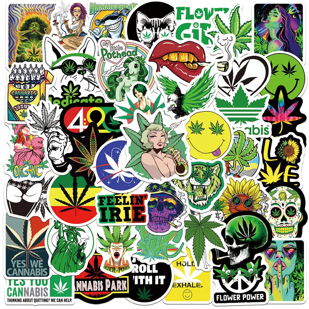 New Leaves Weed Themed Stickers
