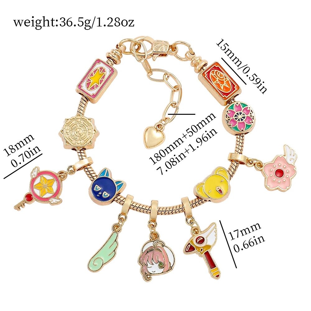 Anime Girl Themed Customizable Bangle Charm Bracelet