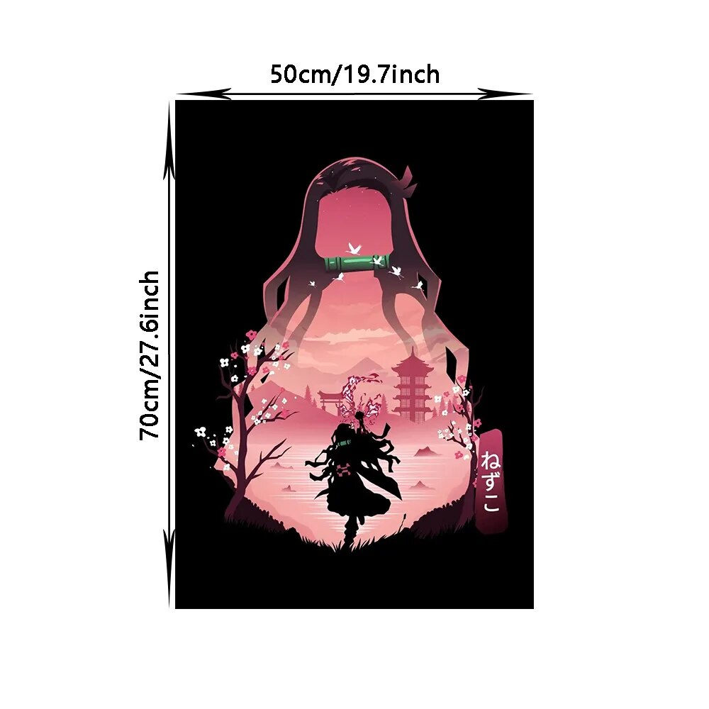 Demon Slayer Inspired Colorful Canvas Print