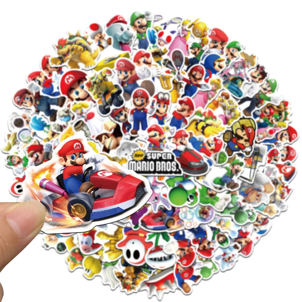 Various Super Mario Bros Game Stickers