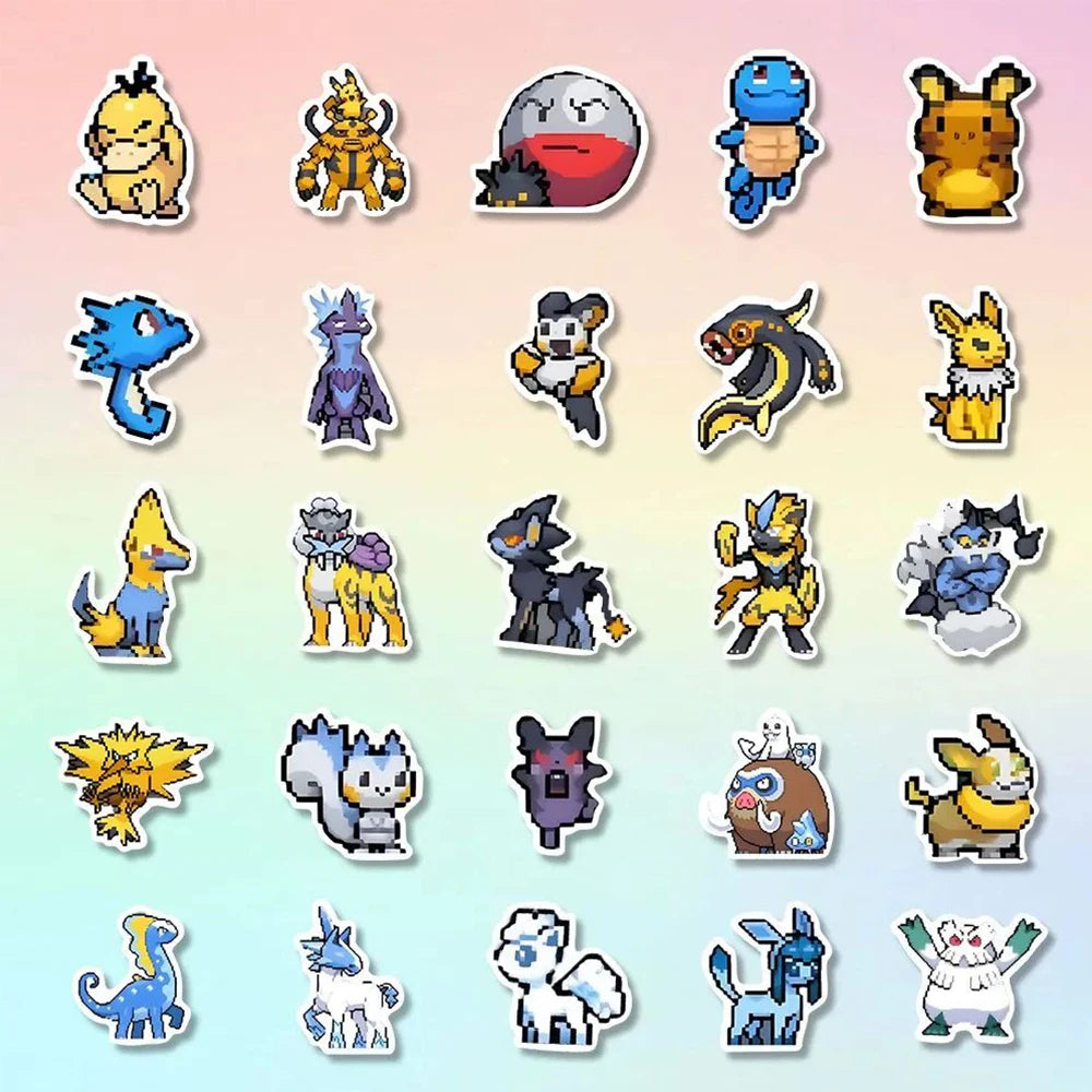Pokemon Themed Cute Pixel Stickers