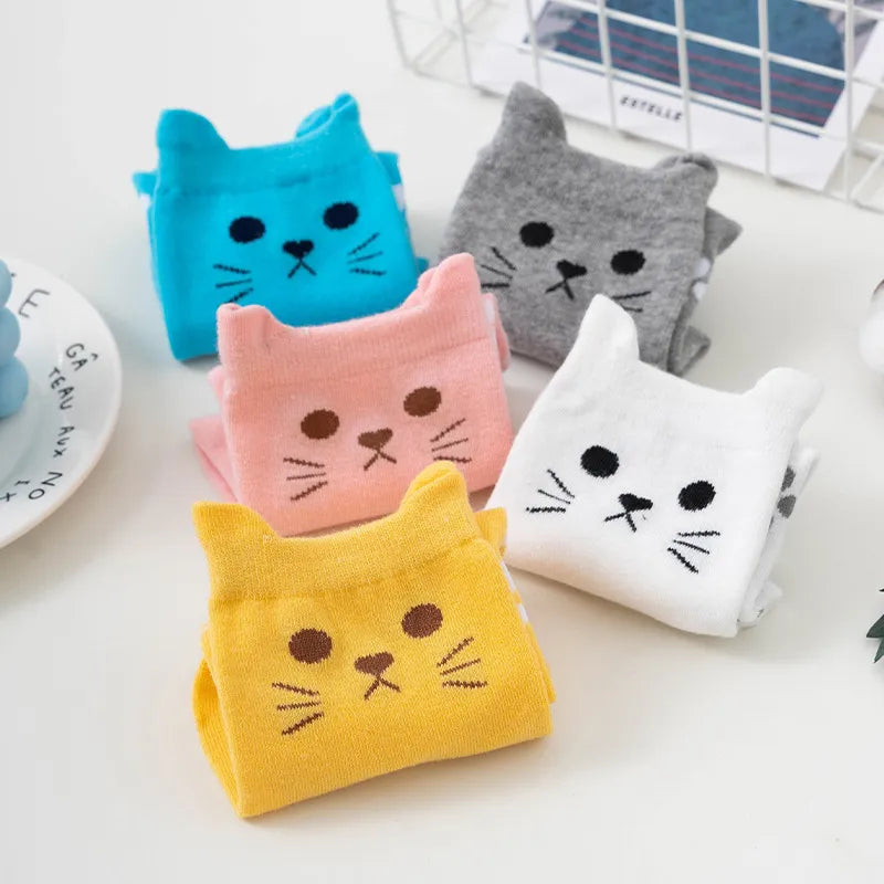 Cute Cartoon Kitty Cat Paw Print Cotton Socks