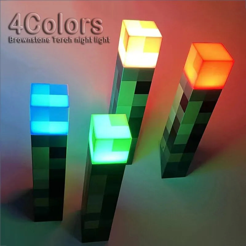 Minecraft Themed Brownstone Torch Lamp