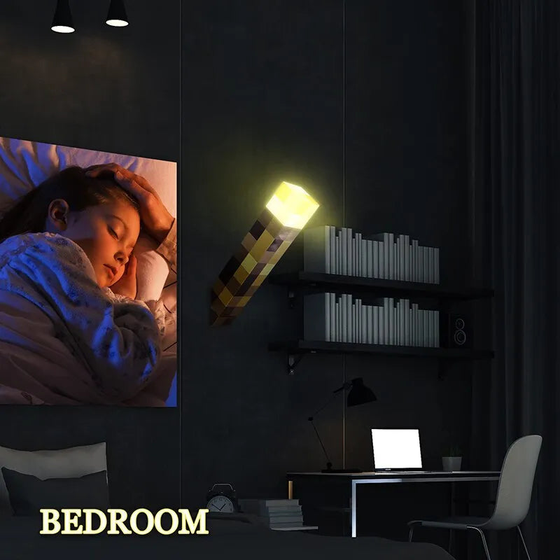 Minecraft Themed Brownstone Torch Lamp