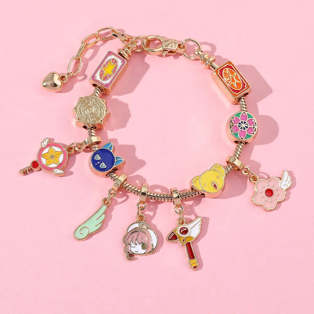 Anime Girl Themed Customizable Bangle Charm Bracelet