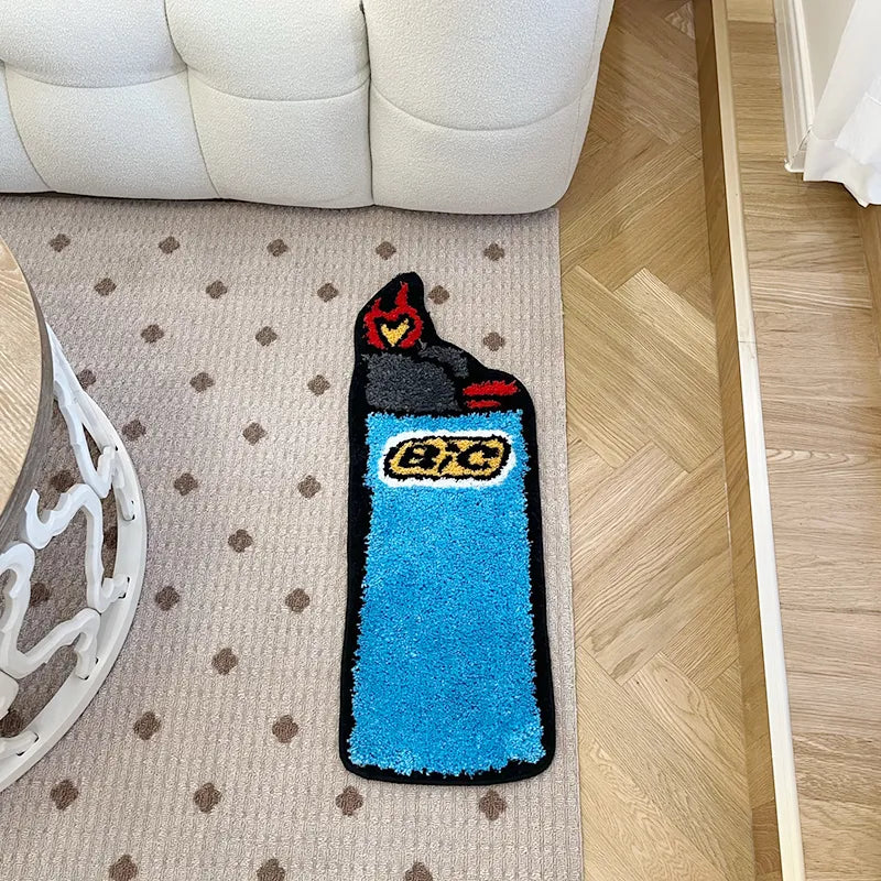 This Blue Bic Inspired Lighter Rug