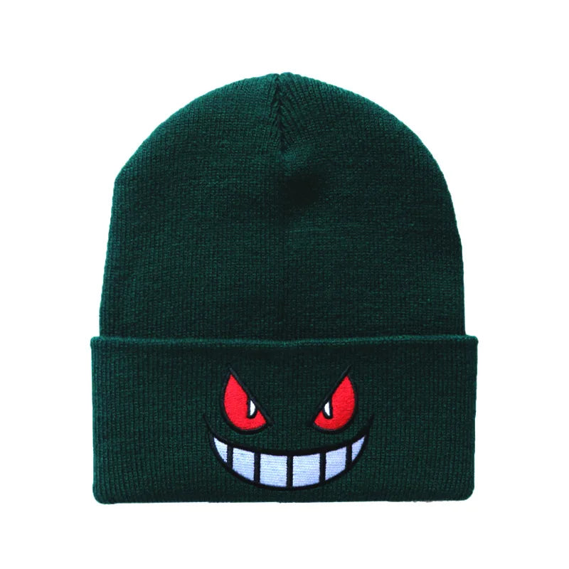 Mischievous Cartoon Character Face Knitted Beenies