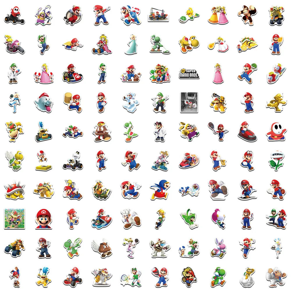 Various Super Mario Bros Game Stickers