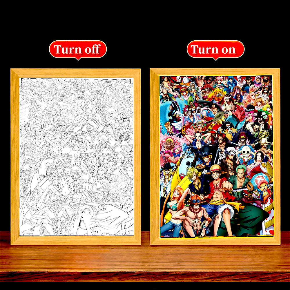 Anime Figure One Piece Night Light Poster