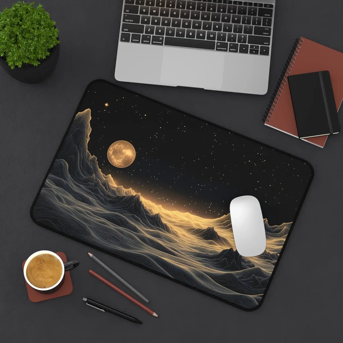 Ethereal Moon Landscape Desk Mousepad
