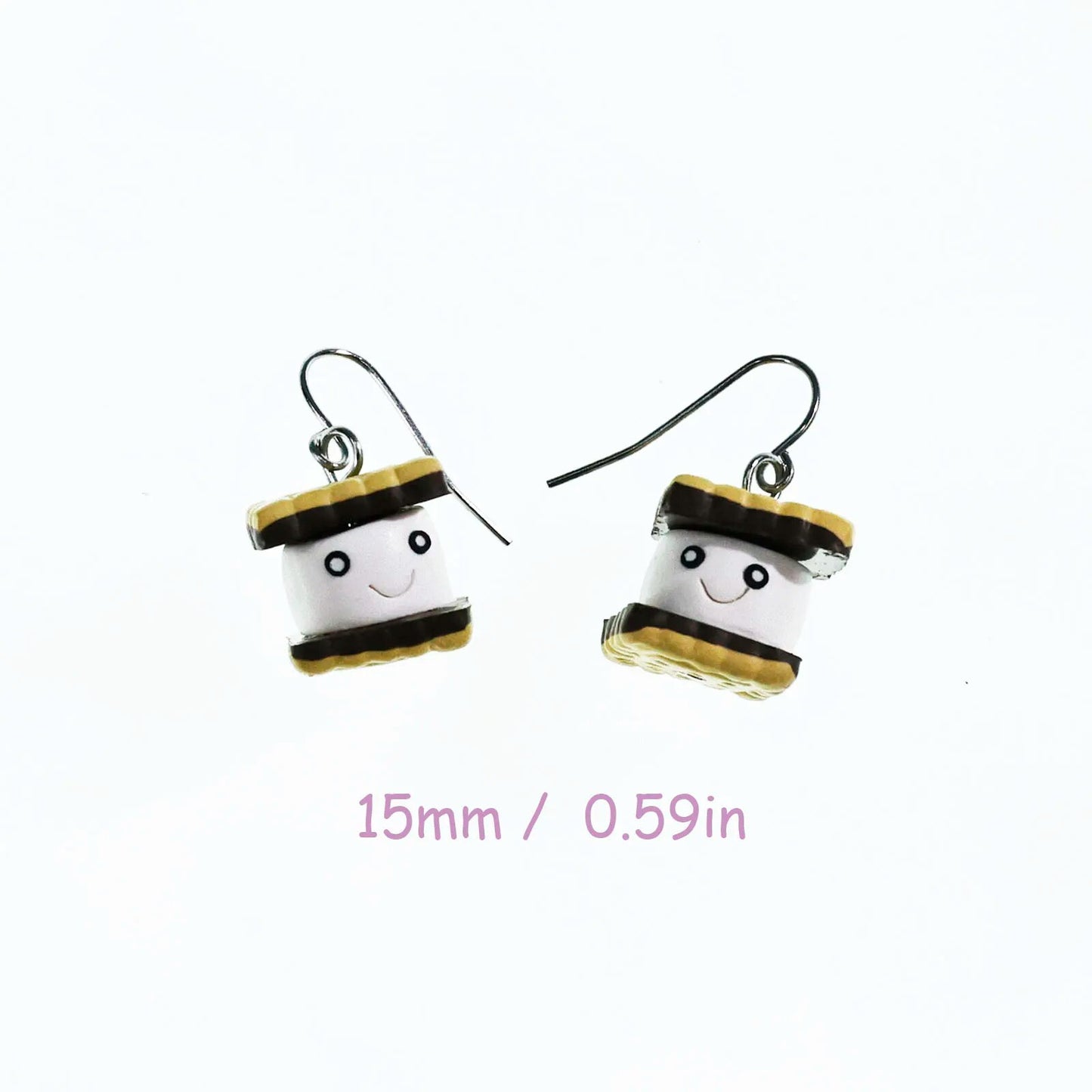 Marshmallow Sandwich Cookie Earrings