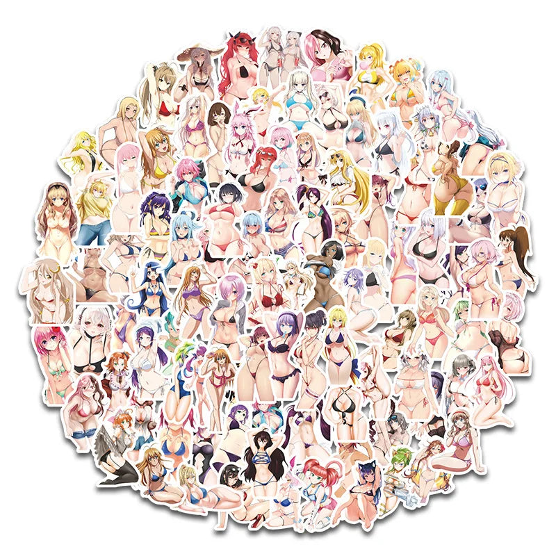 100pcs Sexy Girls Hentai Adult Stickers Pack