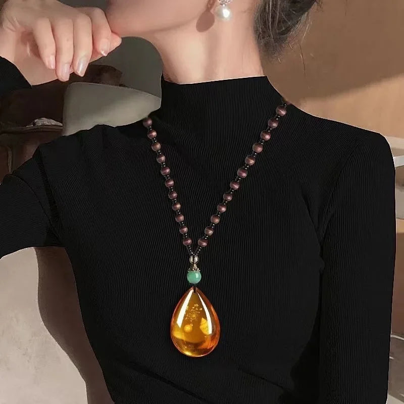 Amber Brine Beeswax Necklace