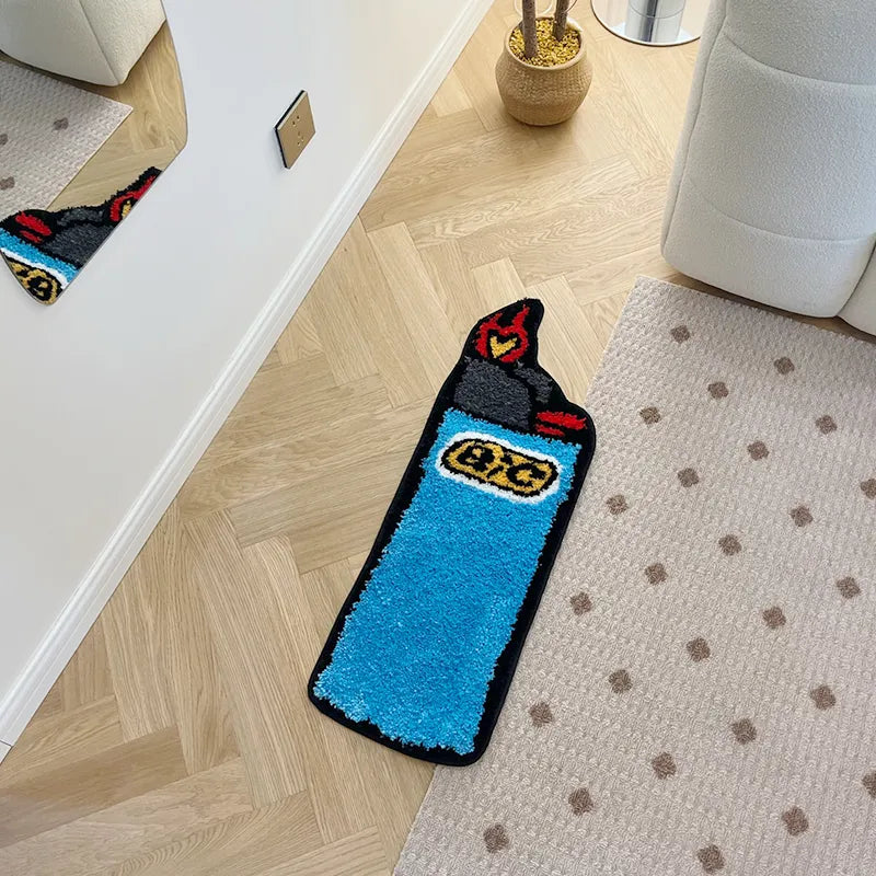 This Blue Bic Inspired Lighter Rug