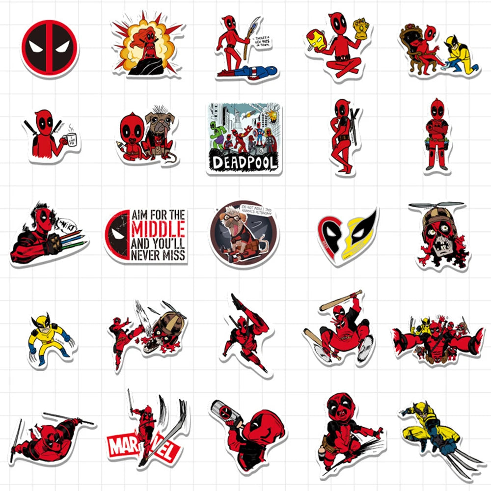 Deadpool & Wolverine Themed Stickers