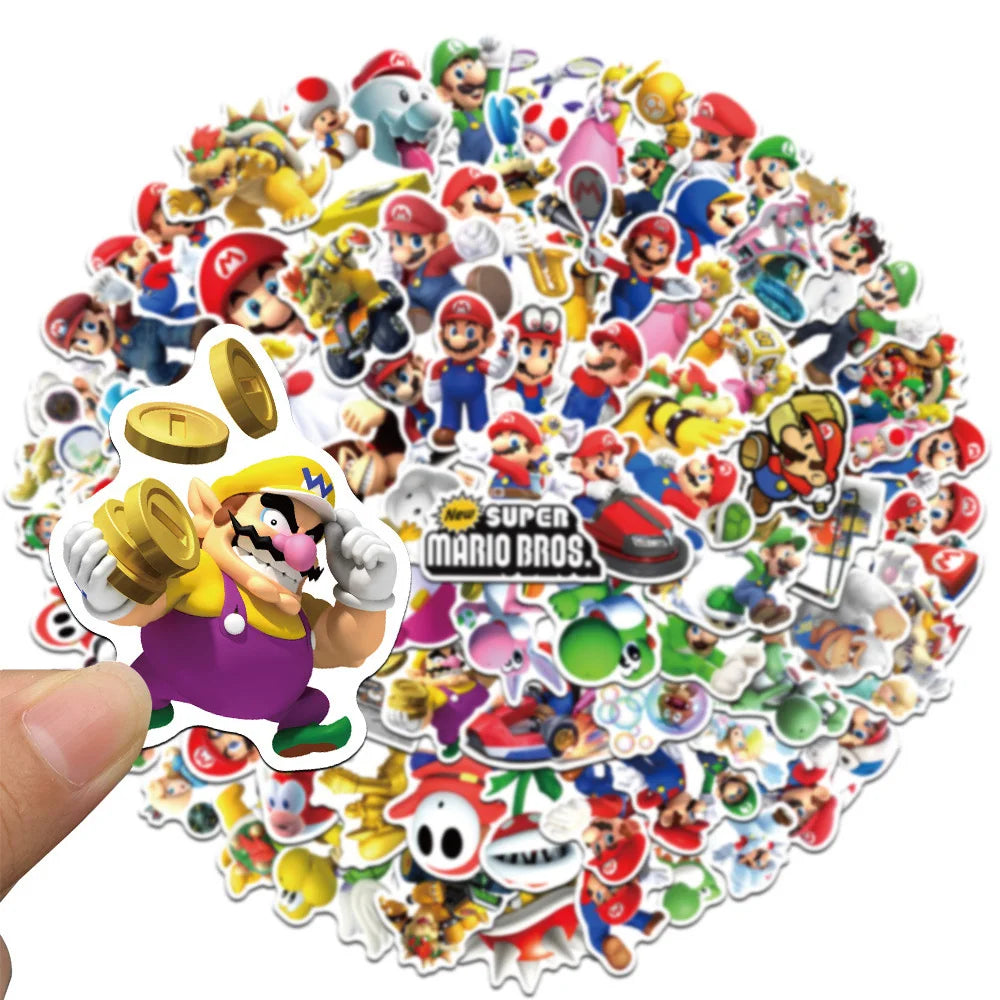 Various Super Mario Bros Game Stickers