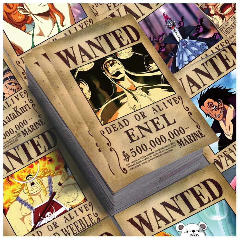 One Piece Wanted Posters Anime Cartoon Stickers