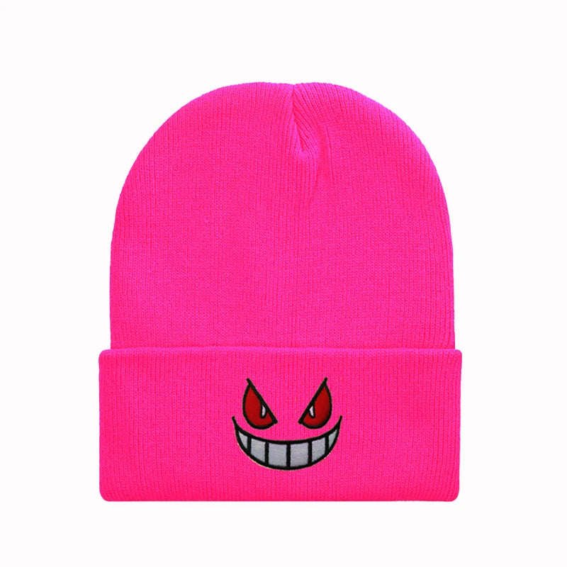 Mischievous Cartoon Character Face Knitted Beenies