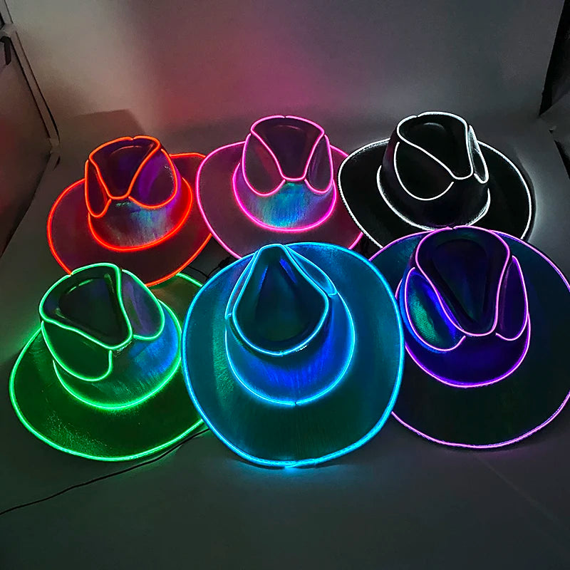 Glowing LED Cowboy & Cowgirl Hats