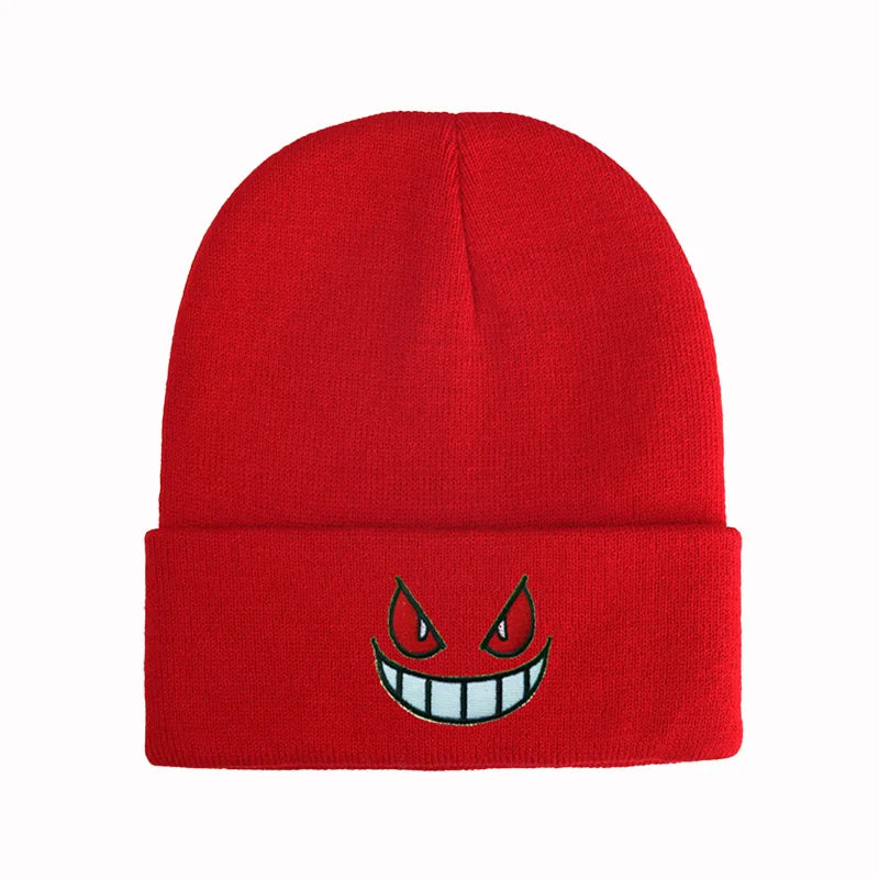 Mischievous Cartoon Character Face Knitted Beenies