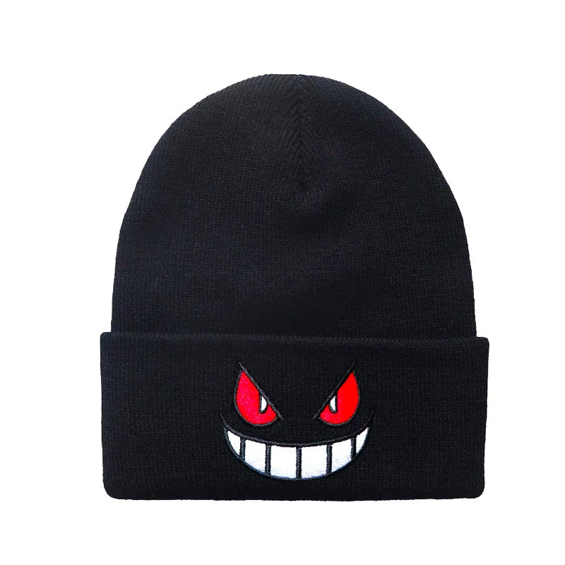 Mischievous Cartoon Character Face Knitted Beenies