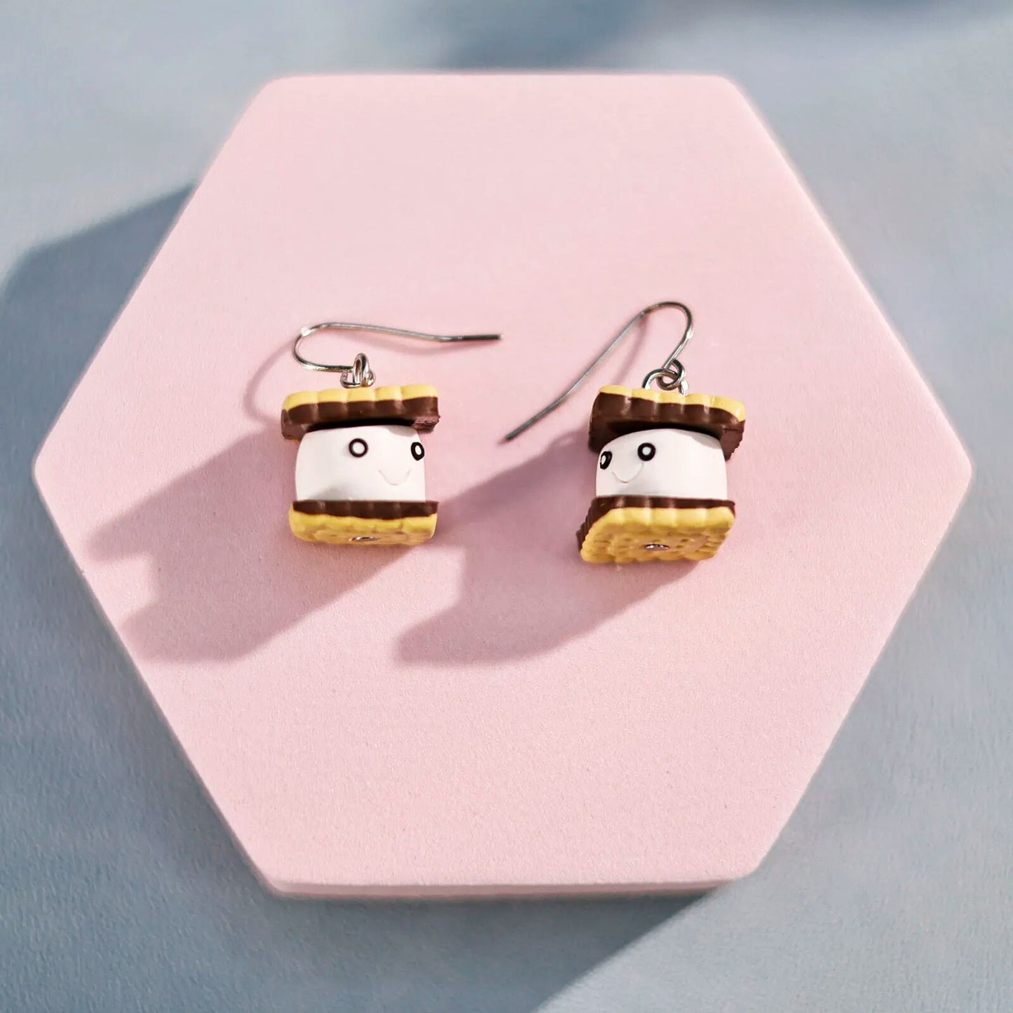 Marshmallow Sandwich Cookie Earrings