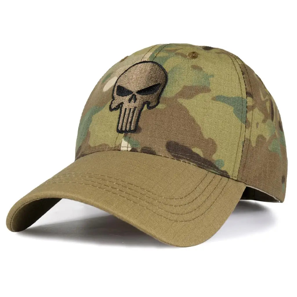 Punisher Themed Camouflage Baseball Caps