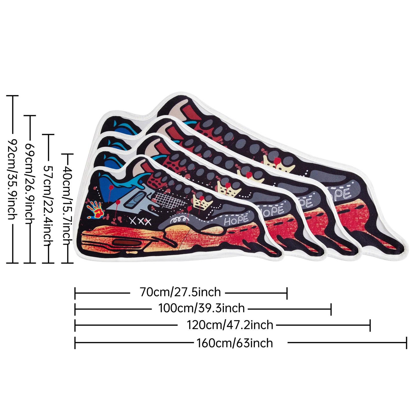 Retro Sneaker Shaped, Graffiti Styled Floormat