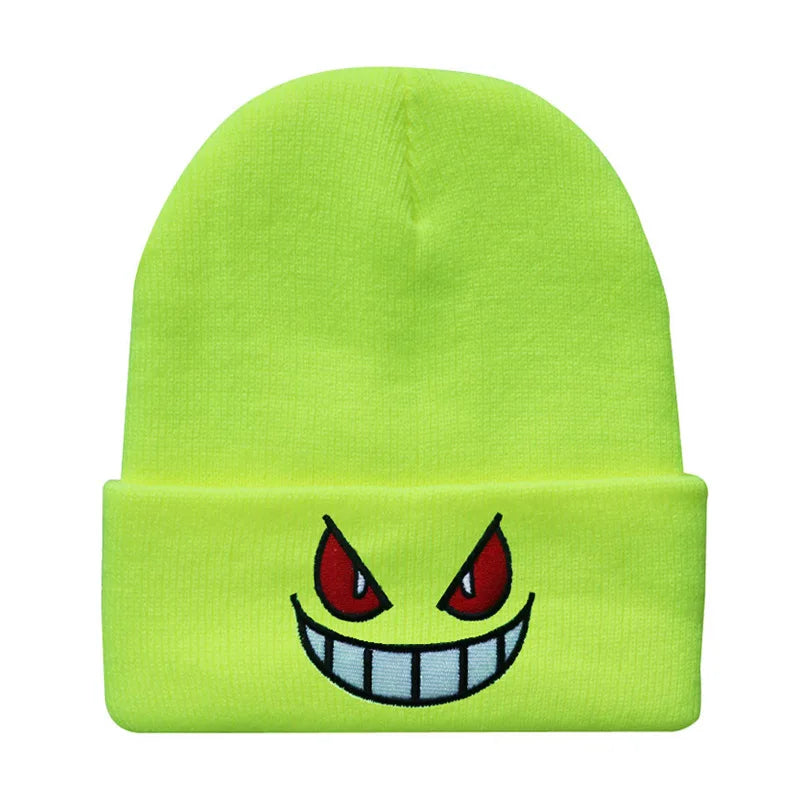 Mischievous Cartoon Character Face Knitted Beenies