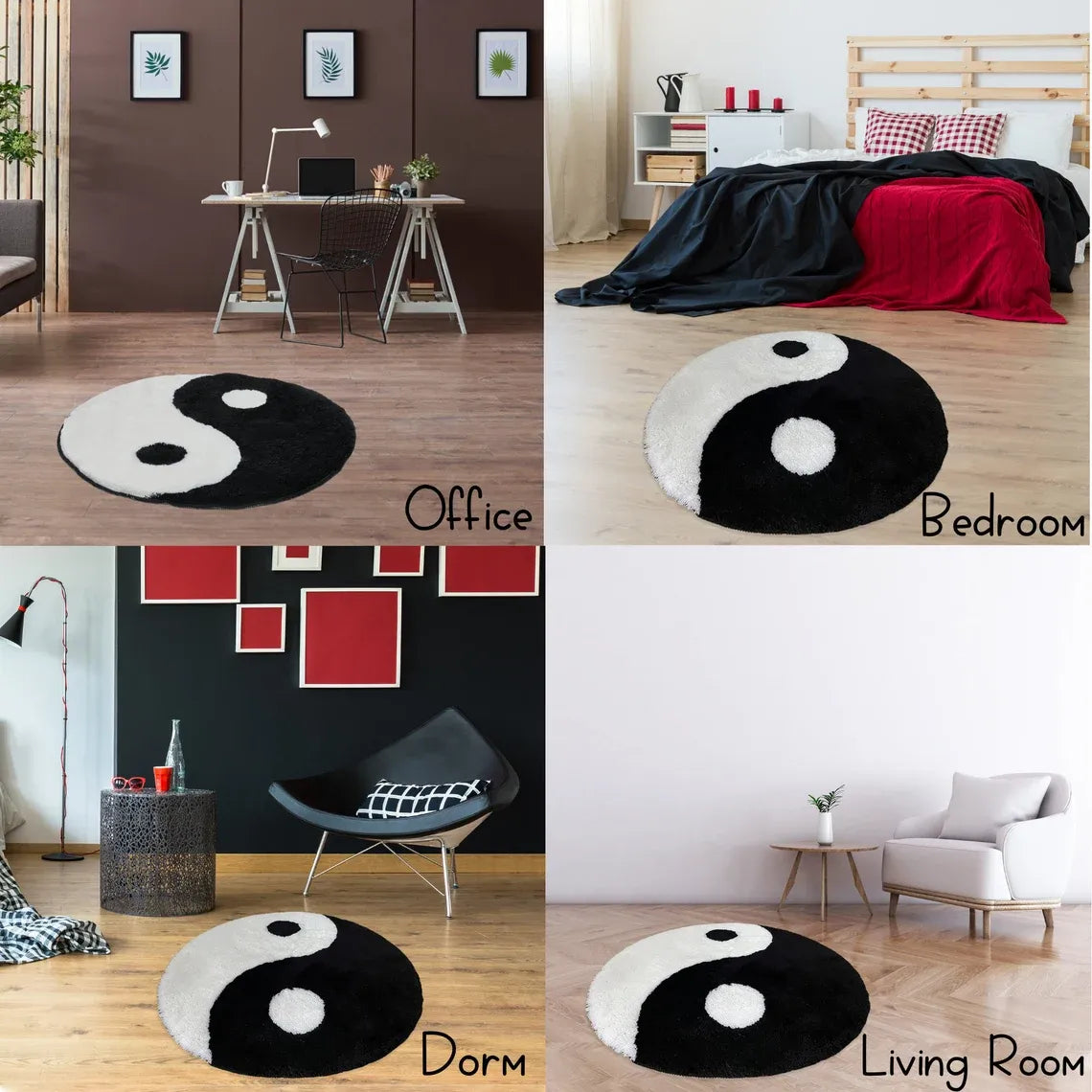 Yin & Yang Symbol Circle Soft Rug