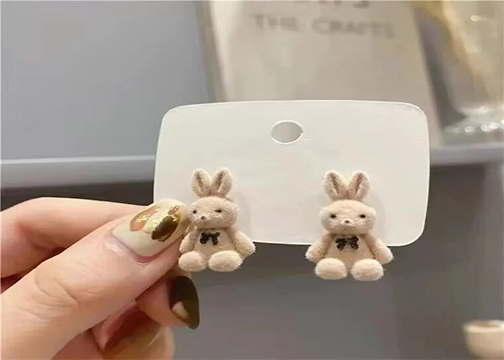 Cute Plush Rabbit and Bear Earrings