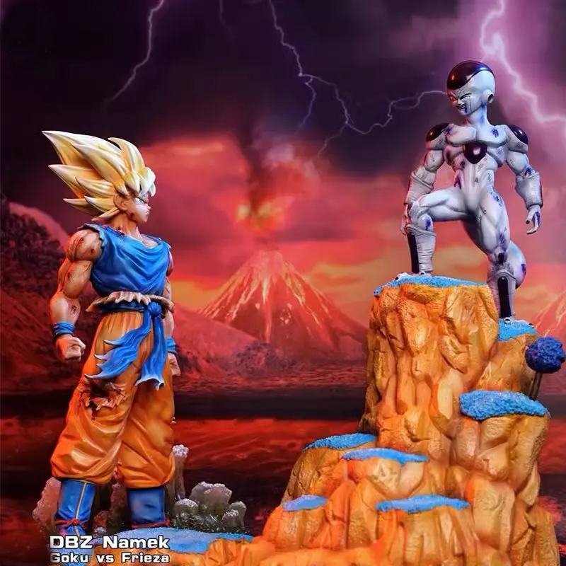 Dragon Ball Z Re-Imagined Super Saiyan Goku Vs Frieza "Stare Down" Action Statue