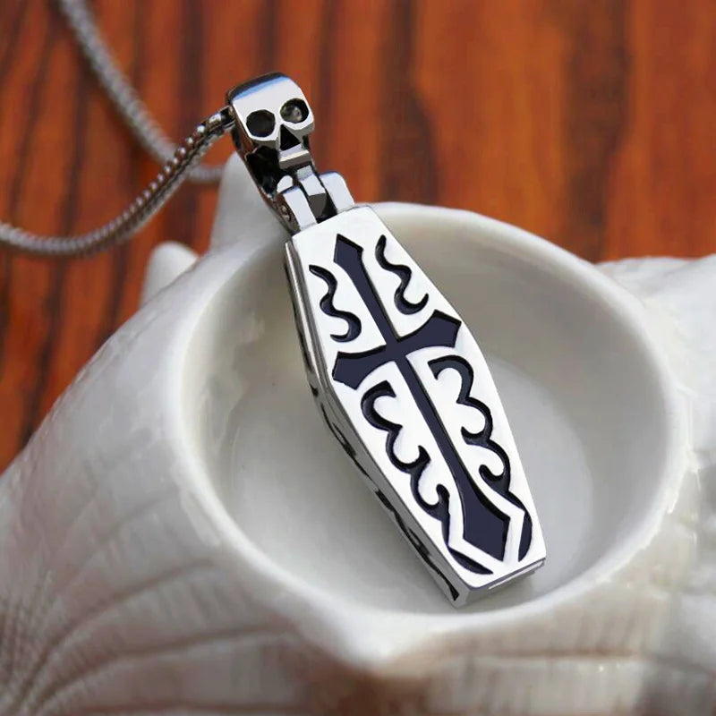 Steampunk Coffin Skeleton Pendant