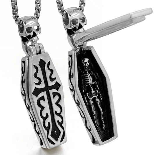 Steampunk Coffin Skeleton Pendant