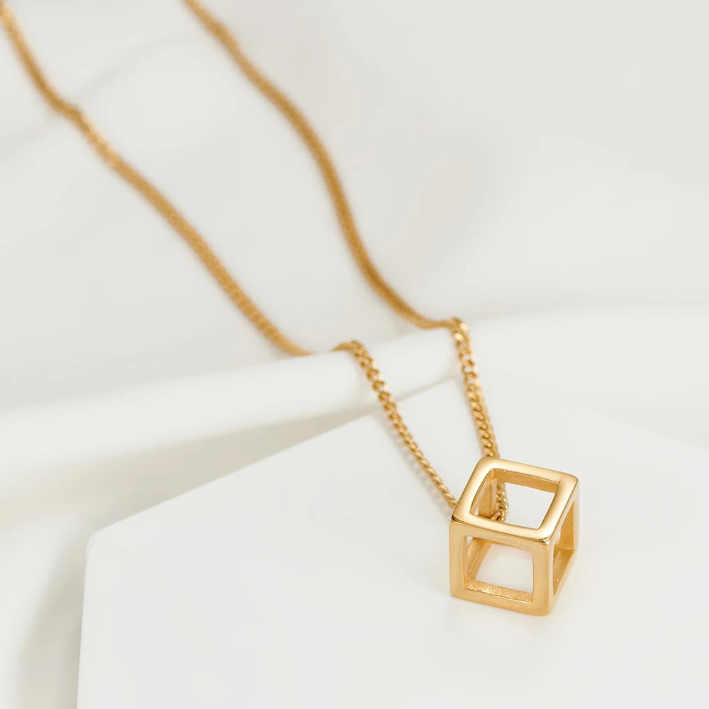 Hollow Cube Necklaces