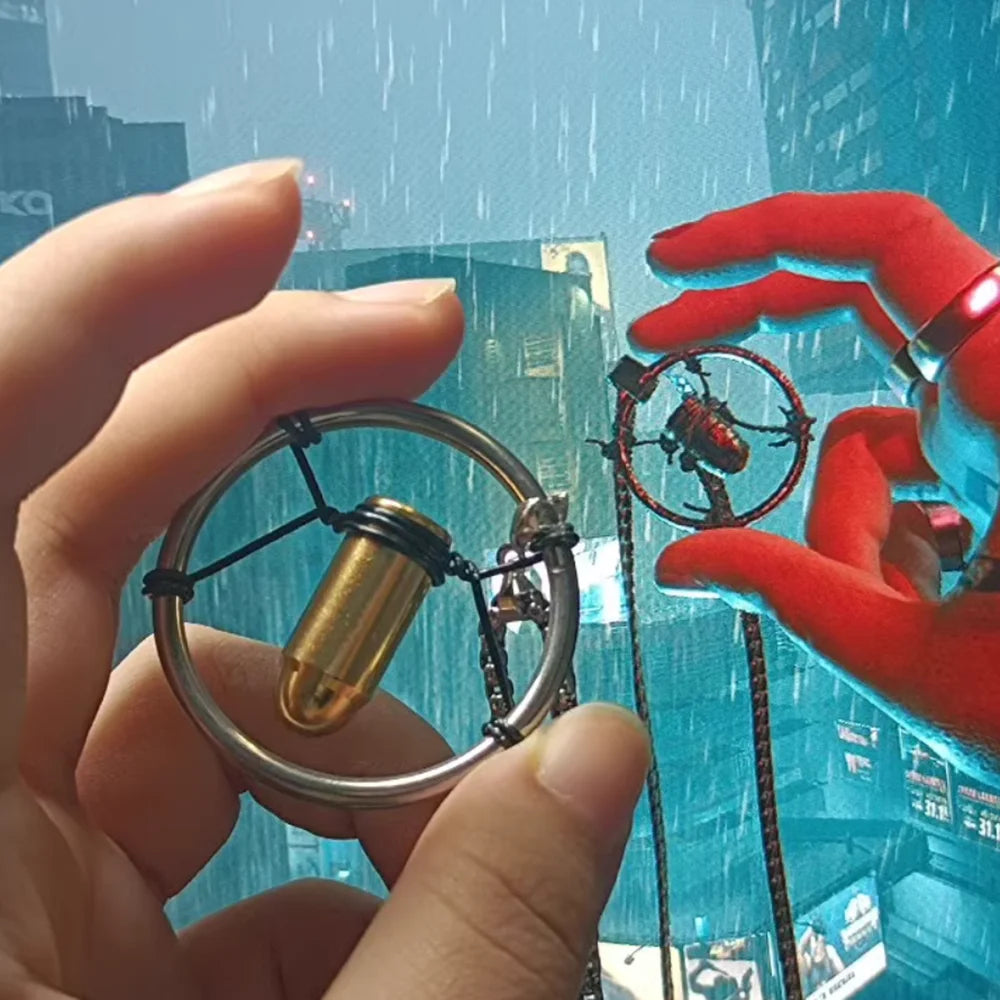 Cyberpunk Themed Metal Retro Bullet Pendant Necklace