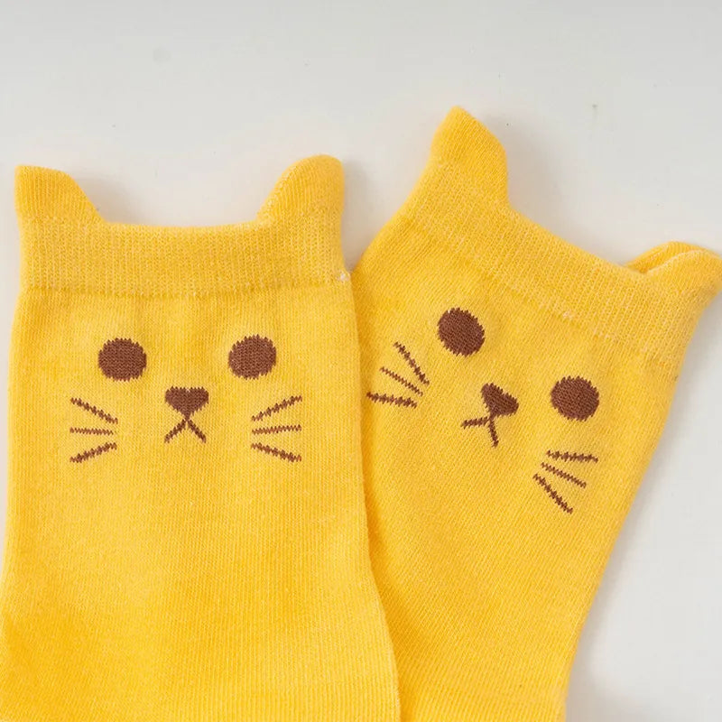 Cute Cartoon Kitty Cat Paw Print Cotton Socks