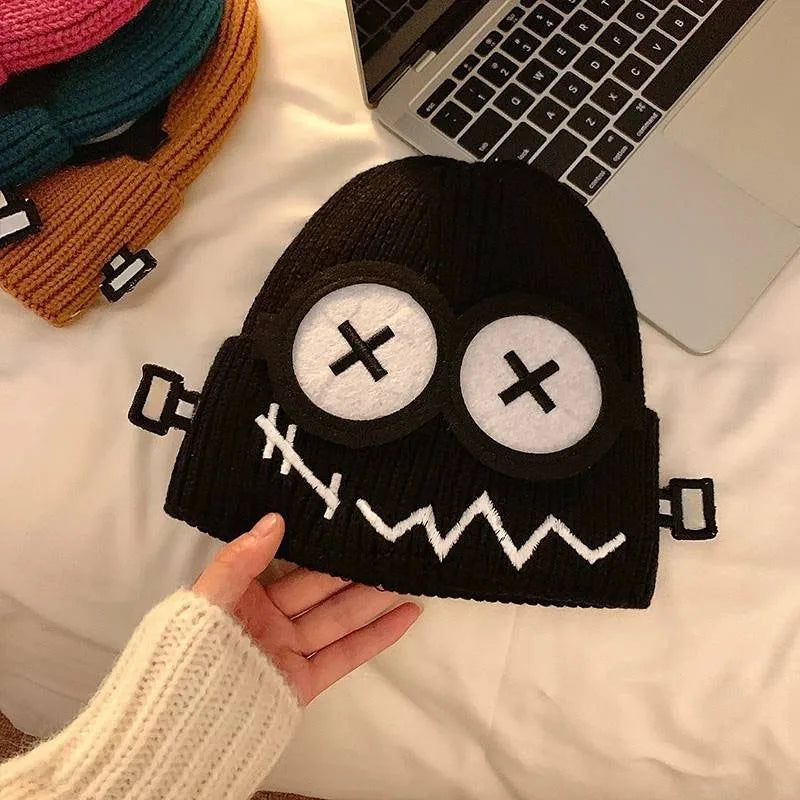 Robot Crashed Cartoon Themed Winter Beanie