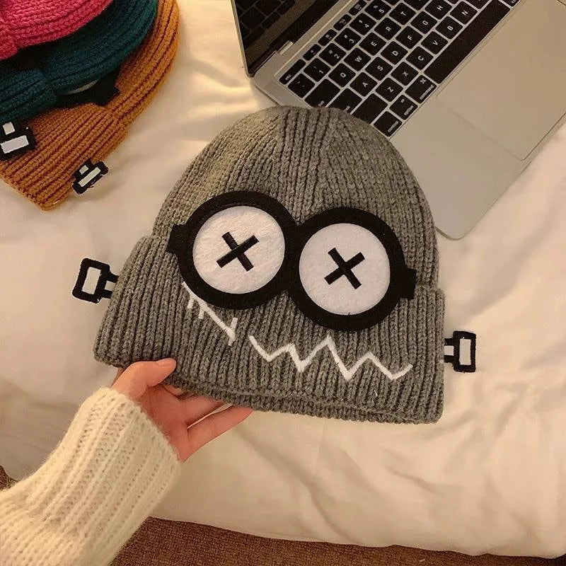 Robot Crashed Cartoon Themed Winter Beanie