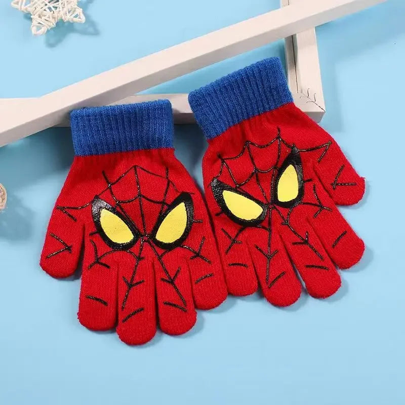 Spiderman Themed Winter Knitted Kids Gloves