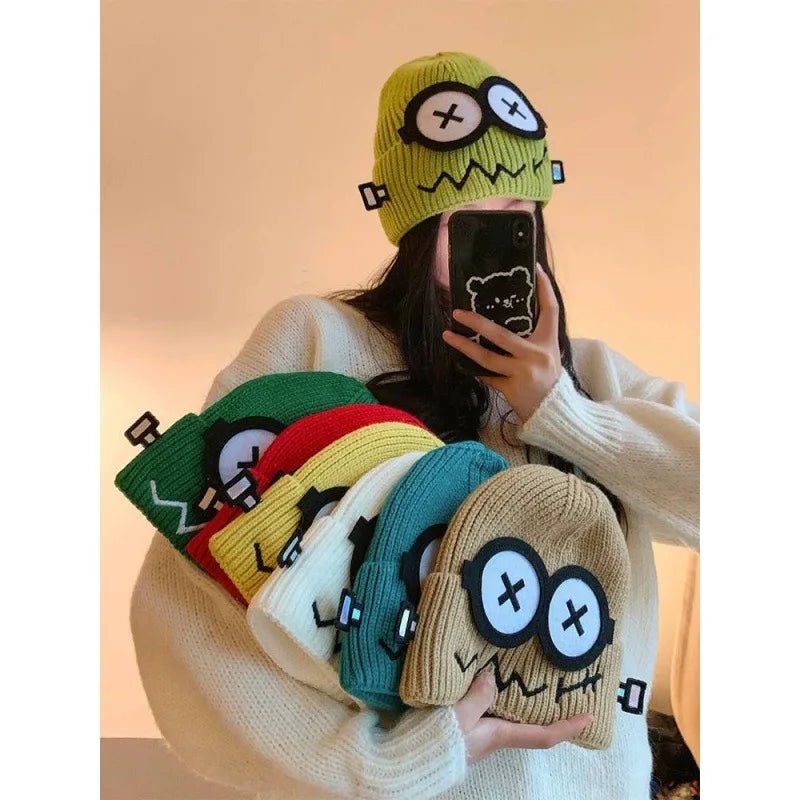 Robot Crashed Cartoon Themed Winter Beanie