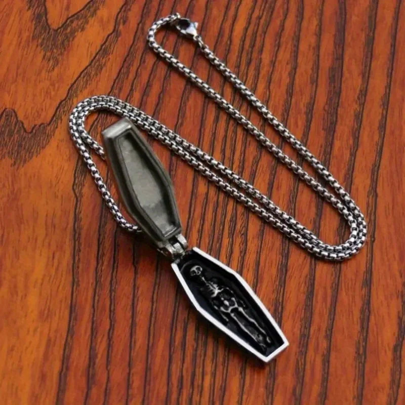 Steampunk Coffin Skeleton Pendant